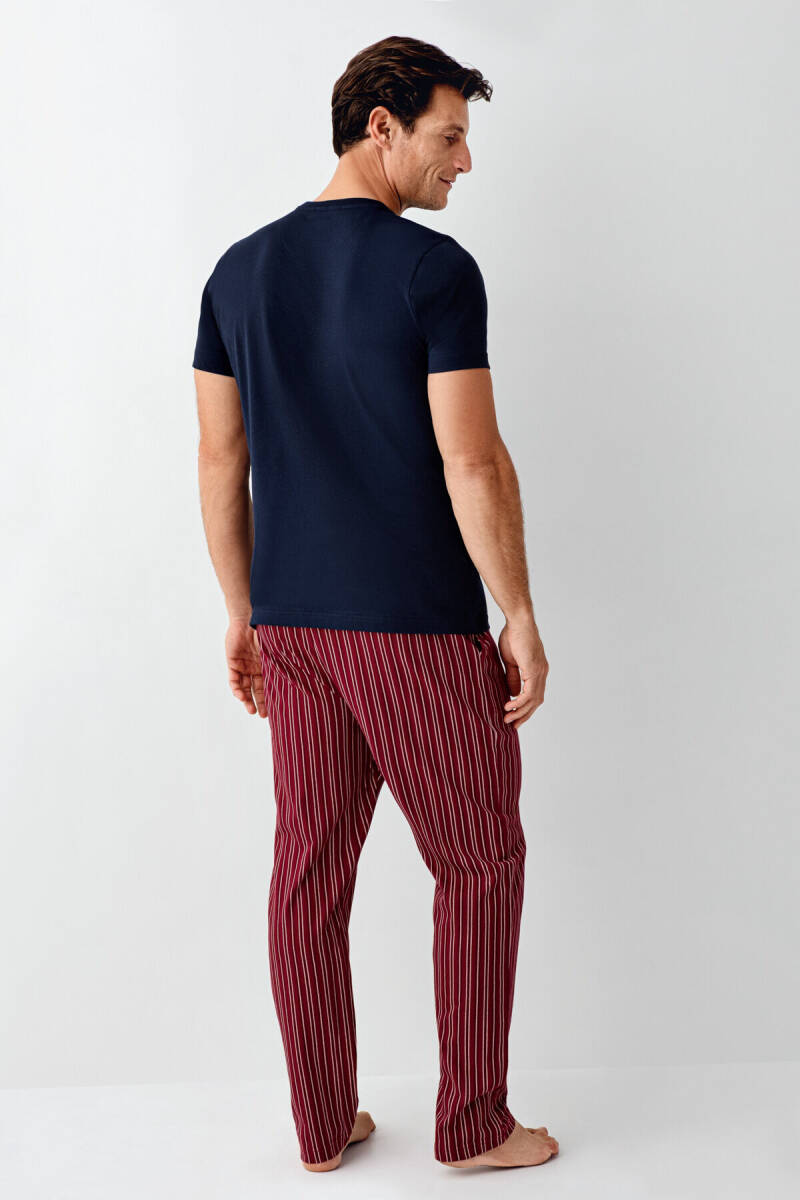 Arnetta Erkek Bisiklet Yaka Bordo Pijama Takımı AR3011-S-V3 - 4