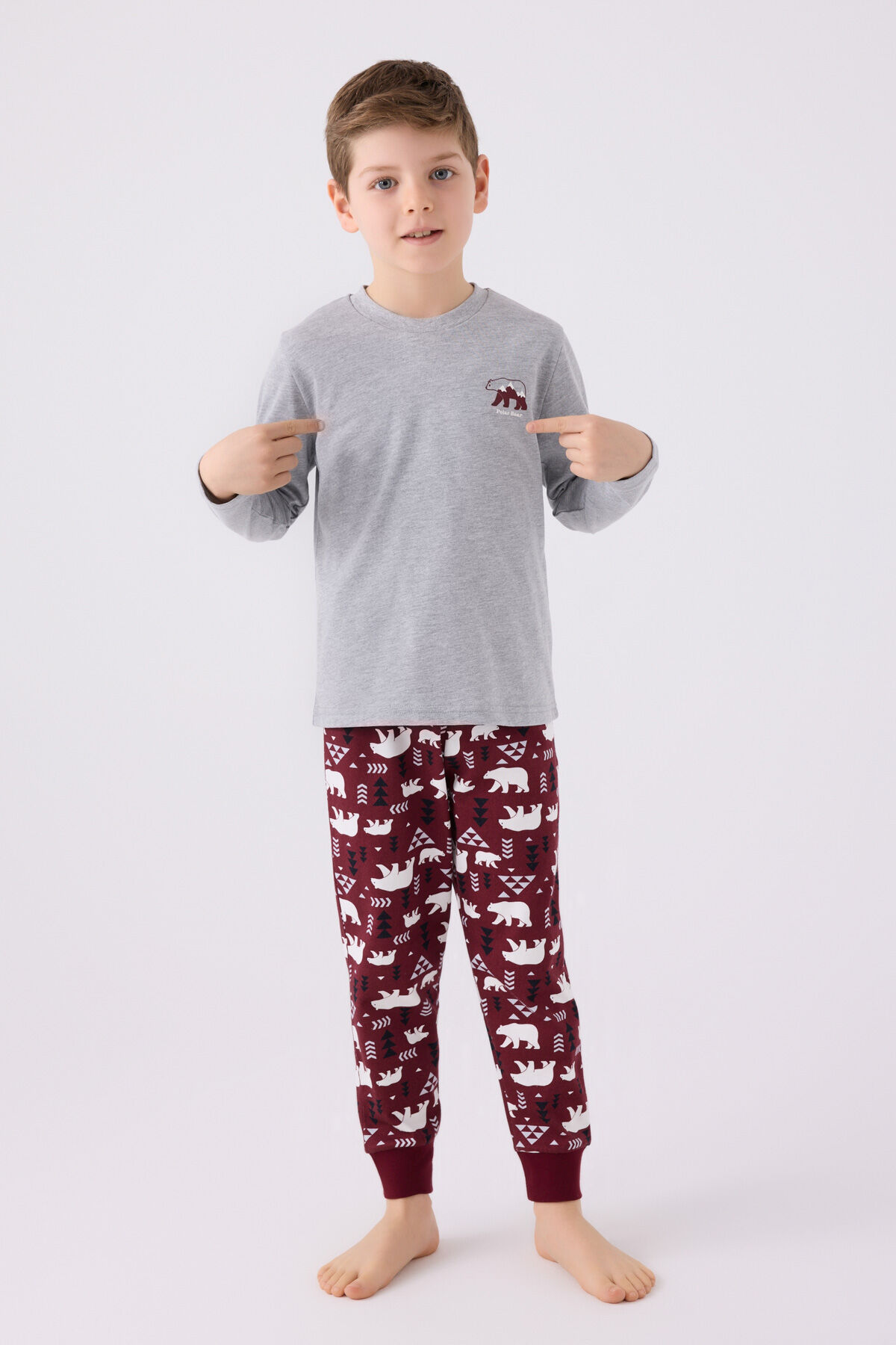 Arnetta Erkek Çocuk Gri Pijama Takımı