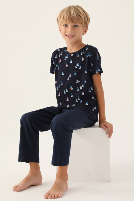 Arnetta Erkek Çocuk Yazlık Regular Fit Lacivert Pijama Takımı AR2992-C-V1 - 3