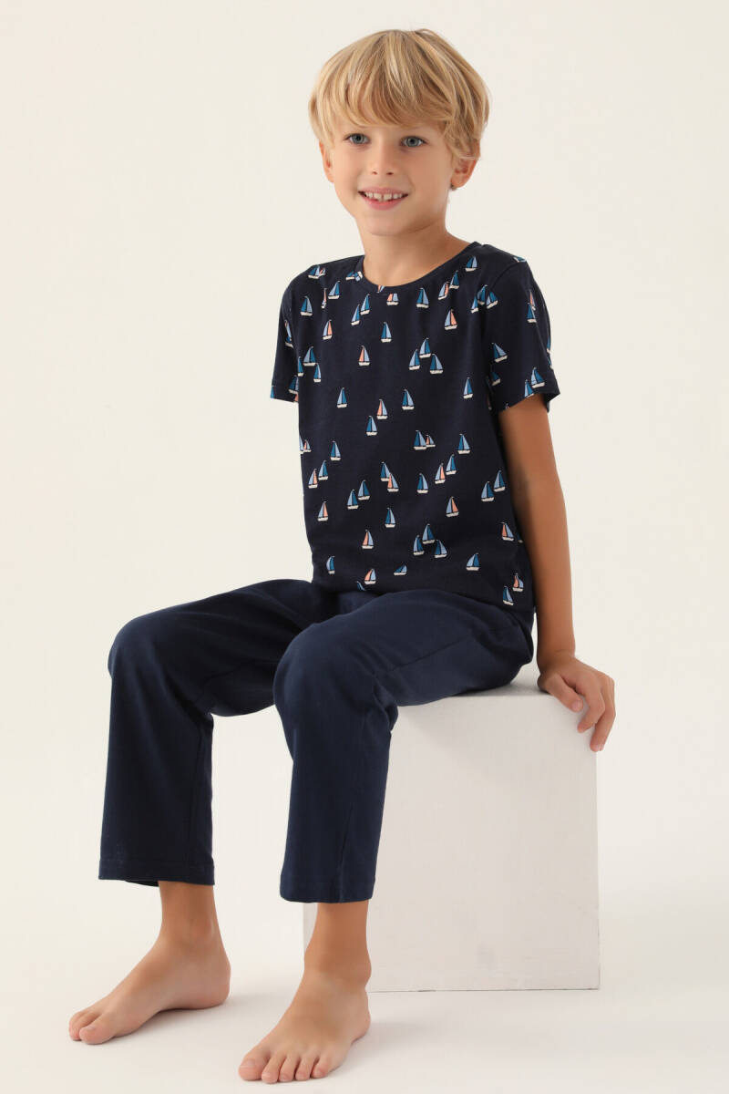 Arnetta Erkek Çocuk Yazlık Regular Fit Lacivert Pijama Takımı AR2992-C-V1 - 3