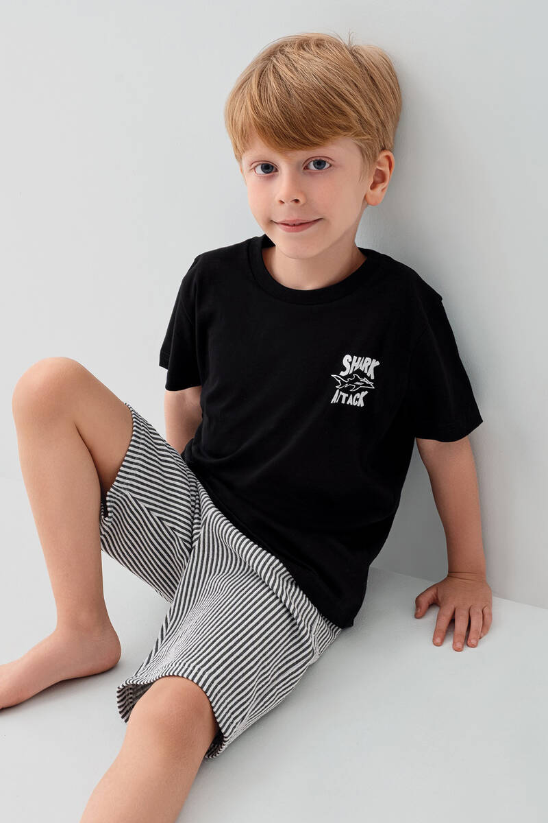 Arnetta Erkek Çocuk Siyah Bermuda Takım