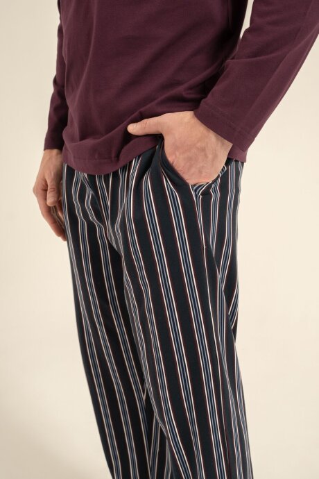 Arnetta Erkek %100 Pamuk Everything Is Possible Mor Uzun Kol Pijama Takım AR3835-S-V1 - 6