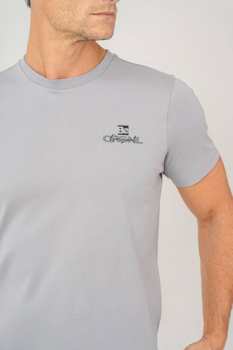 Arnetta Erkek %100 Pamuk Bisiklet Yaka Baskılı Yazlık Regular Fit Gri Pijama Takımı AR3699-S-V1 - 3