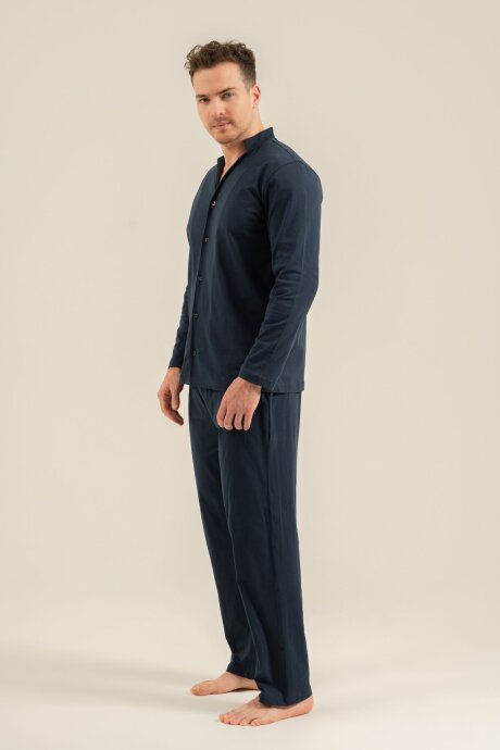 Arnetta Erkek %100 Pamuk Lacivert Gömlek Pijama Takımı AR3857-S-V1 - 7