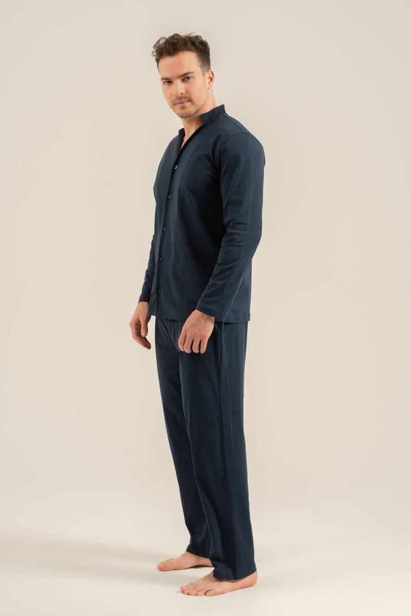 Arnetta Erkek %100 Pamuk Lacivert Gömlek Pijama Takımı AR3857-S-V1 - 7