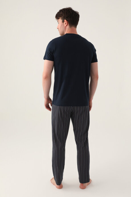 Arnetta Erkek Bisiklet Yaka Yaz/Kış Regular Fit <P>Mavi</P> Pijama Takımı AR3011-S-V1 - 5