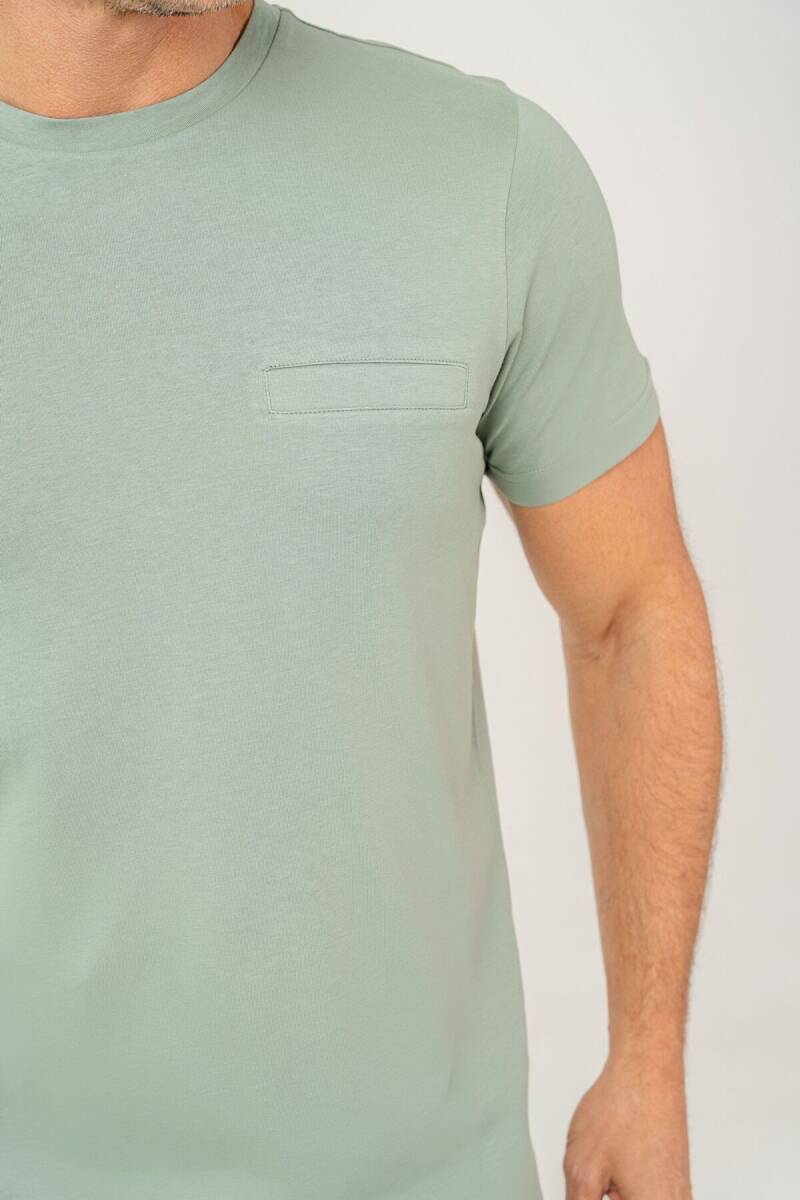 Arnetta Erkek Bisiklet Yaka Baskılı Yazlık Regular Fit Yeşil Bermuda Takım AR3697-S-V2 - 3