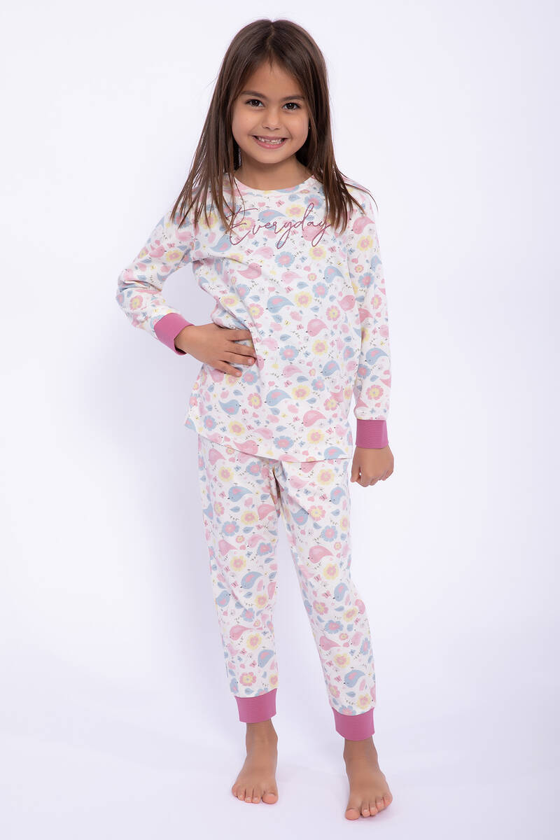 Arnetta - Arnetta Everyday Vanilya Uzun Kol Kız Çocuk Pijama Takımı (1)