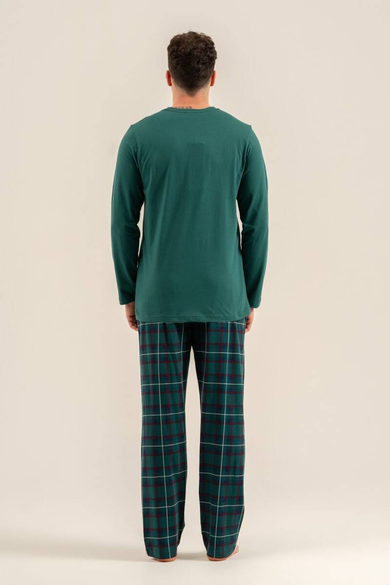 Arnetta Holiday Party Erkek %100 Pamuk Baba Oğul Bordo Uzun Kol Pijama Takım AR3822-A-V1 - 7
