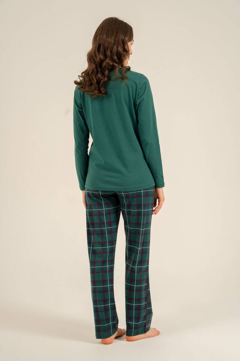 Arnetta Holidays Party Anne Kız %100 Pamuk Bordo Uzun Kol Pijama Takım AR3732-A-V1 - 6