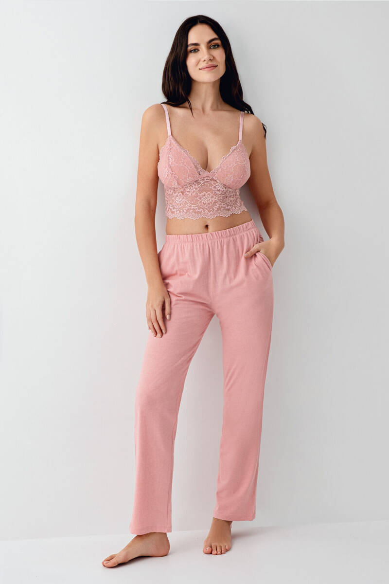 Arnetta Kadın Pamuklu Kışlık Regular Fit Pembe Braletli Takım AR3419-S-V1 - 3