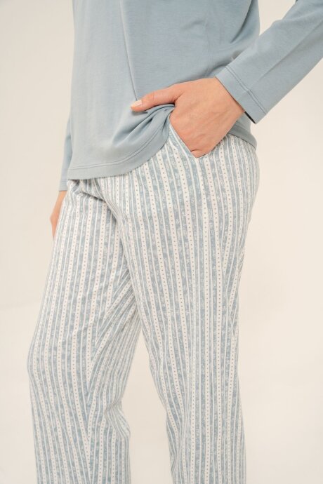Arnetta Kadın Pamuklu Dream Create Love Yeşil Uzun Kol Pijama Takım AR3778-S-V1 - 5