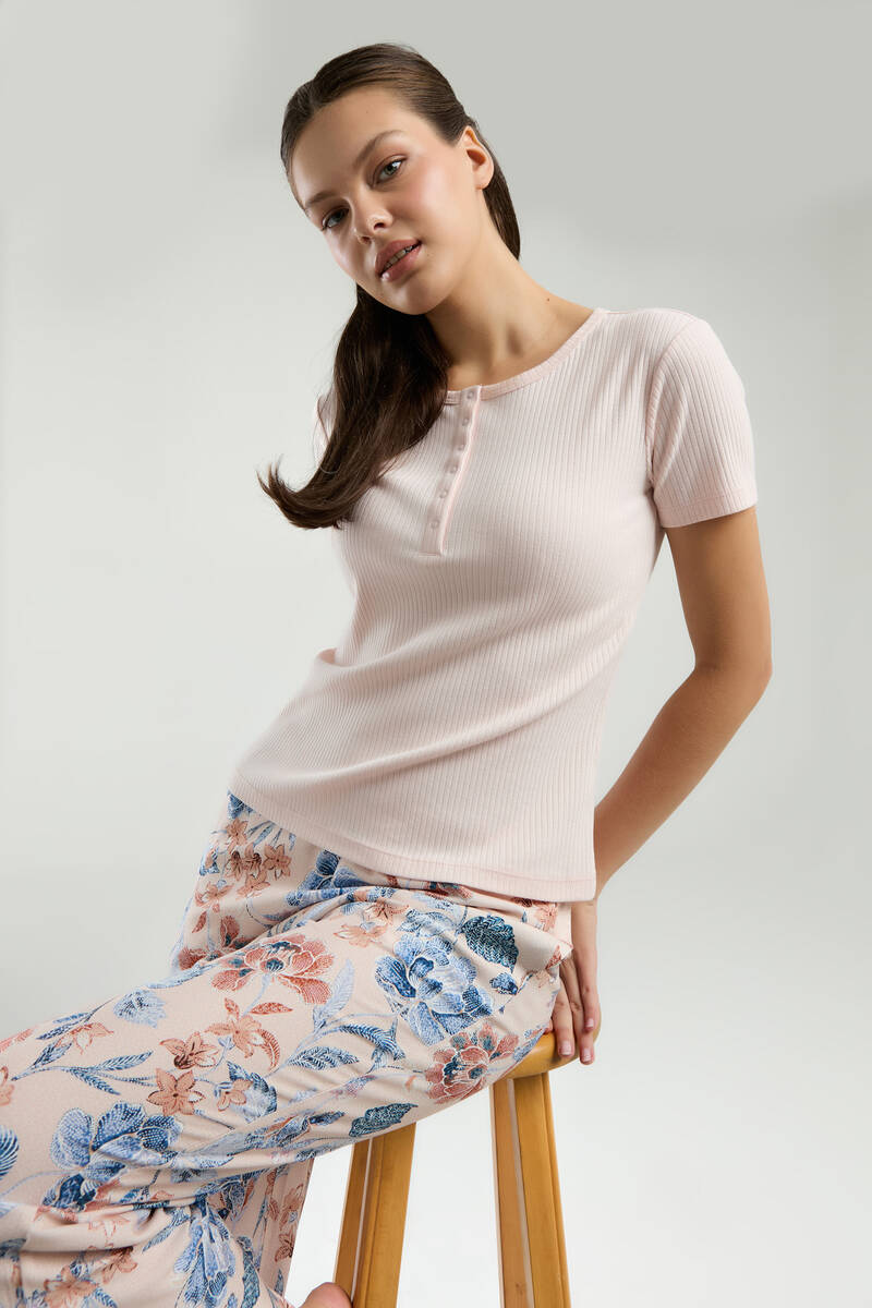 Arnetta Kadın Pembe Kısa Kol Pijama Takım