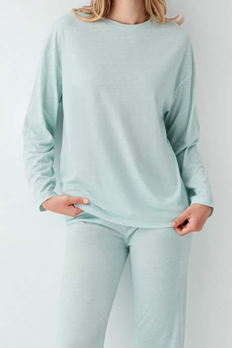 Arnetta Kadın Pamuklu Kışlık Regular Fit Yeşil Pijama Takımı AR3407-S-V1 - 3