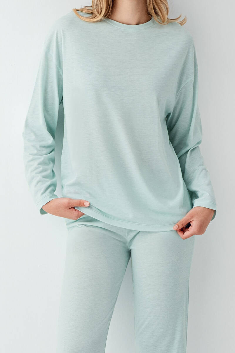 Arnetta Kadın Pamuklu Kışlık Regular Fit Yeşil Pijama Takımı AR3407-S-V1 - 3
