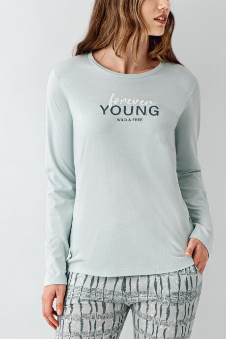 Arnetta Kadın Pamuklu Kışlık Regular Fit Yeşil Pijama Takımı AR3405-S-V1 - 3