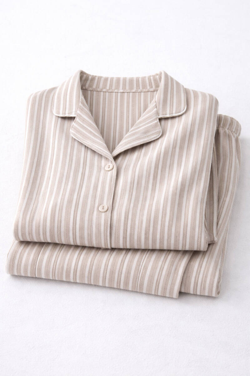 Arnetta Kadın Pamuklu Kışlık Regular Fit Beyaz Gömlek Pijama Takım AR3426-S-V1 - 5