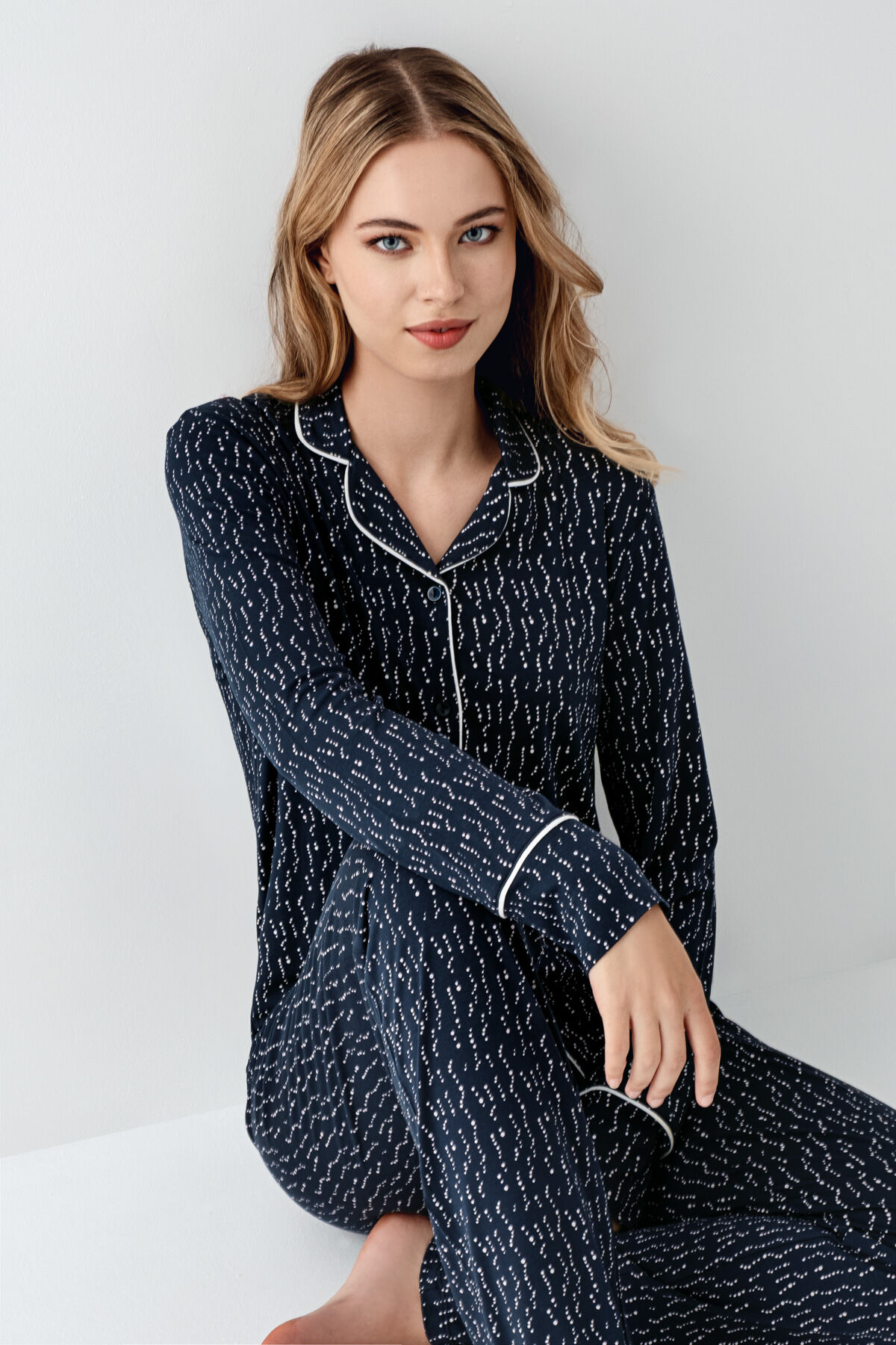 Arnetta Kadın Lacivert Gömlek Pijama