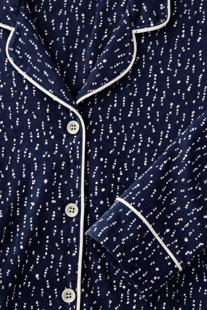 Arnetta Kadın Pamuklu Kışlık Regular Fit Lacivert Gömlek Pijama Takım AR3430-S-V1 - 6