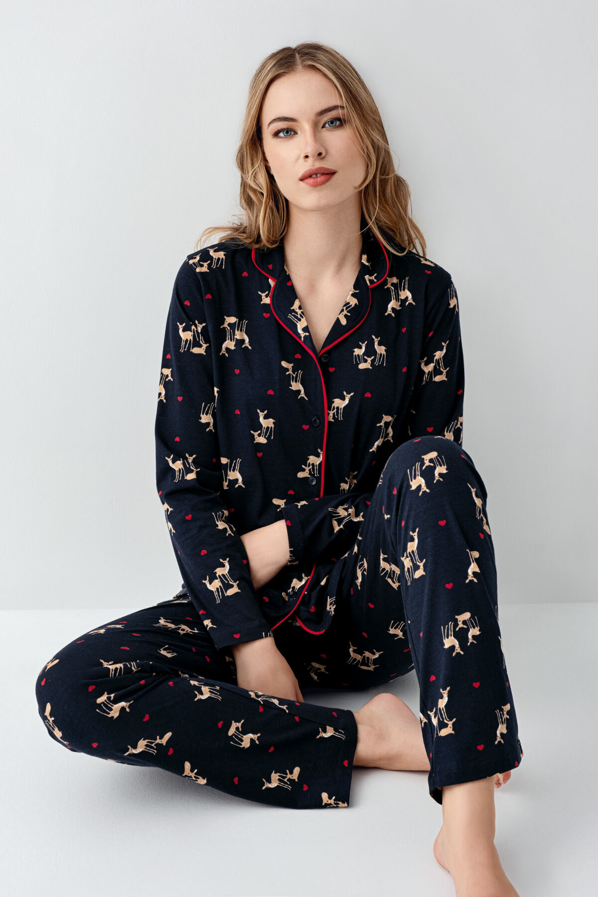 Arnetta Kadın Lacivert Gömlek Pijama