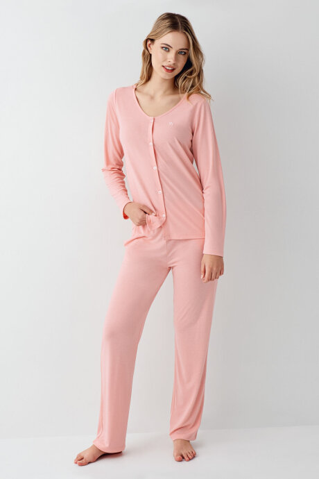 Arnetta Kadın Pamuklu Kışlık Regular Fit Pembe Pijama Takımı AR3460-S-V2