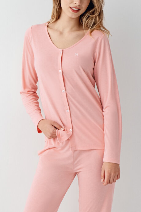 Arnetta Kadın Pamuklu Kışlık Regular Fit Pembe Pijama Takımı AR3460-S-V2 - 3
