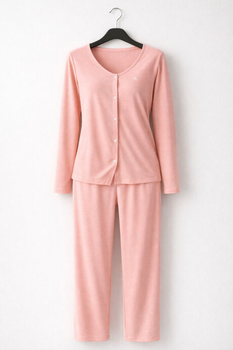 Arnetta Kadın Pamuklu Kışlık Regular Fit Pembe Pijama Takımı AR3460-S-V2 - 5