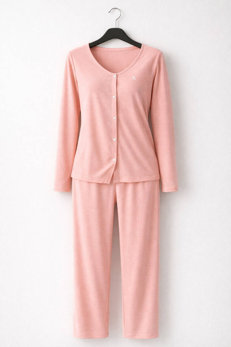 Arnetta Kadın Pamuklu Kışlık Regular Fit Pembe Pijama Takımı AR3460-S-V2 - 5