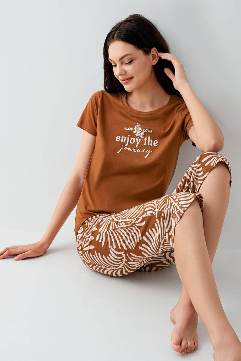 Arnetta Kadın Kahverengi Kapri Takım