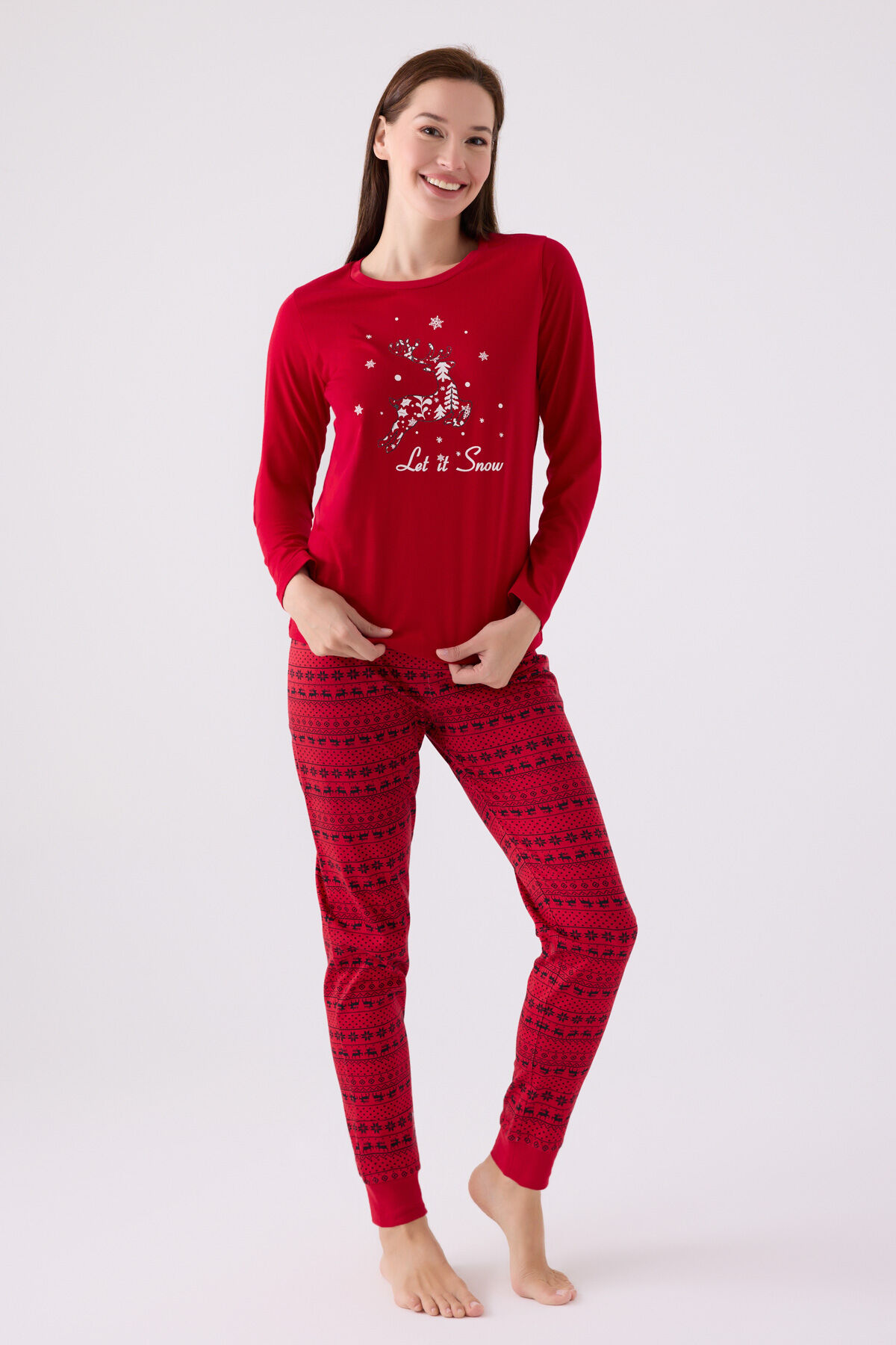 Arnetta Kadın Kırmızı Pijama Takımı