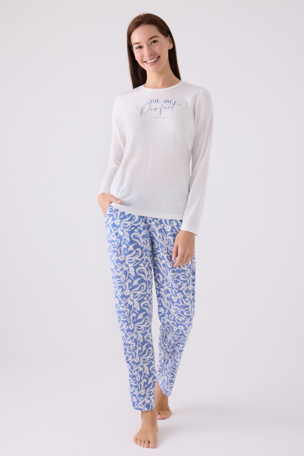 Arnetta Kadın Beyaz Pijama Takımı
