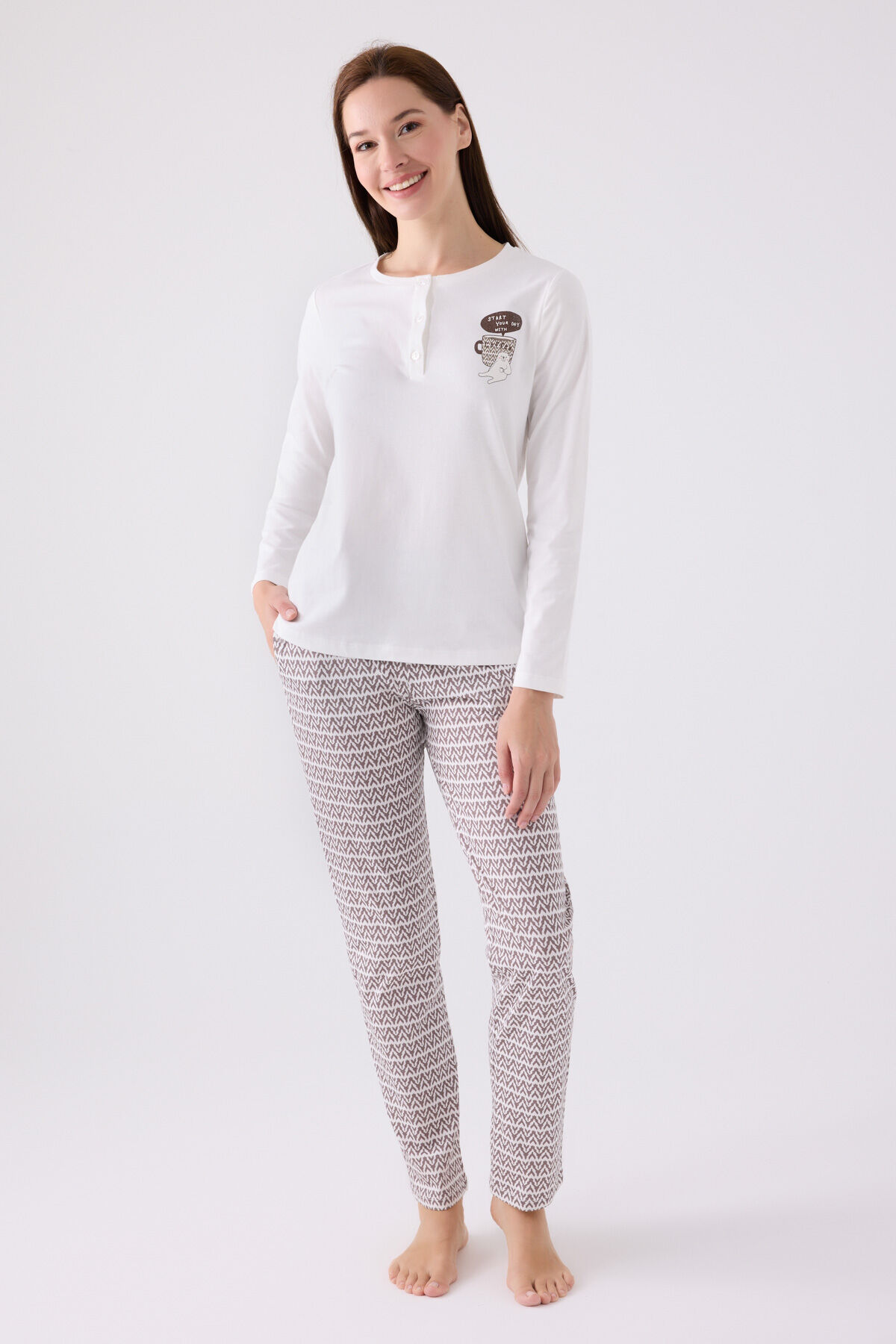 Arnetta Kadın Beyaz Pijama Takımı