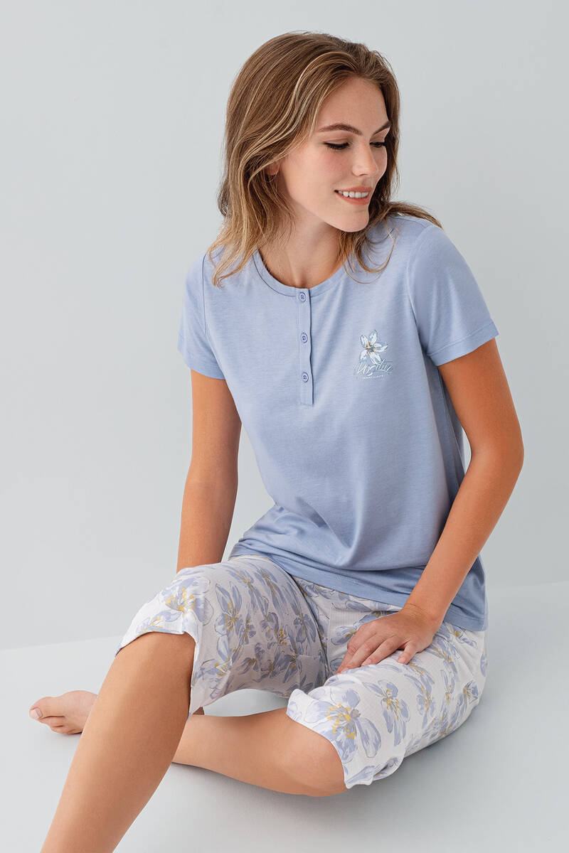 Arnetta Kadın Mavi Kapri Takım