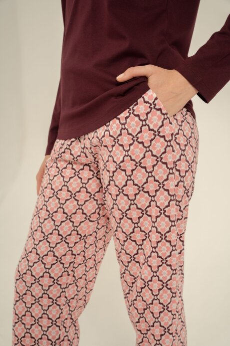 Arnetta Kadın Pamuklu Live Love Sparkle Mor Uzun Kol Pijama Takım AR3760-S-V1 - 6