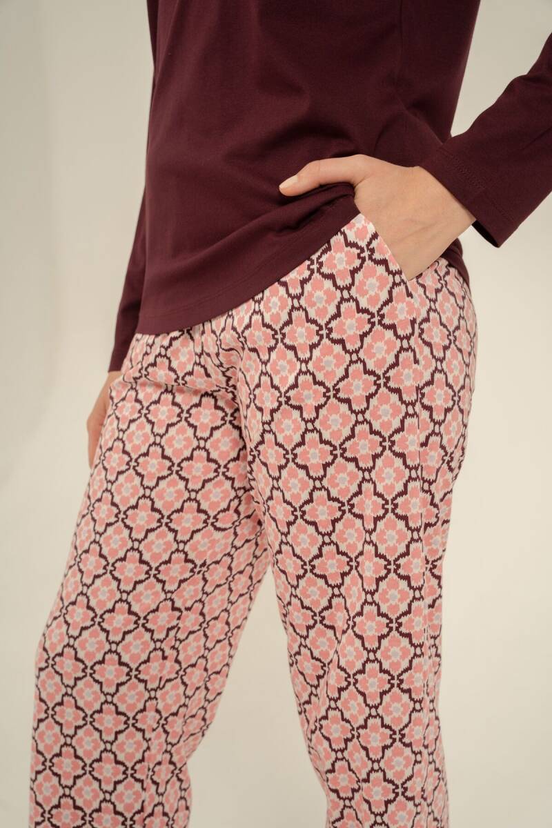 Arnetta Kadın Pamuklu Live Love Sparkle Mor Uzun Kol Pijama Takım AR3760-S-V1 - 6
