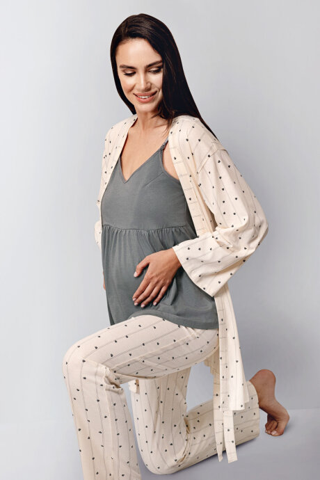 Arnetta Kadın Kışlık Regular Fit Gri Pijama Takımı AR3436-S-V1