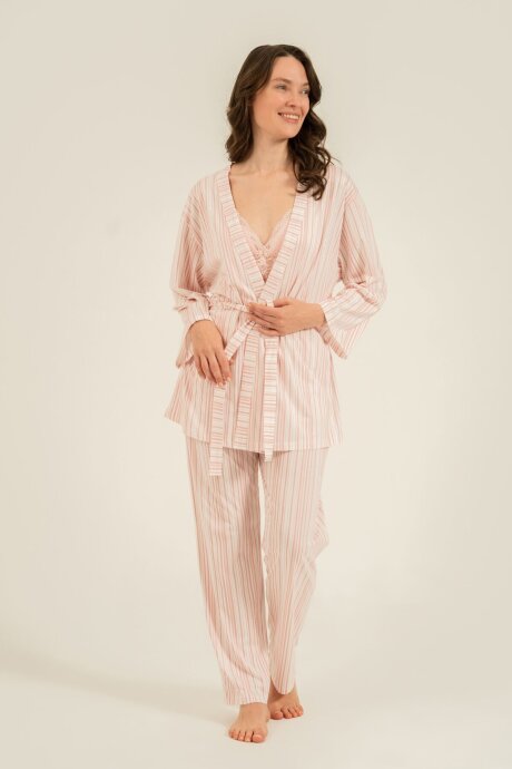 Arnetta Kadın Pamuklu Pembe Braletli Pijama Takımı AR3756-S-V1 - 8