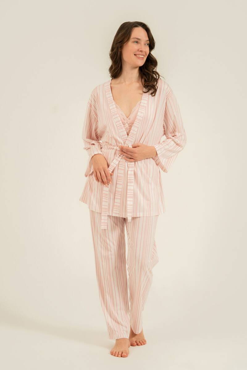 Arnetta Kadın Pamuklu Pembe Braletli Pijama Takımı AR3756-S-V1 - 8