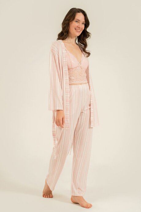 Arnetta Kadın Pamuklu Pembe Braletli Pijama Takımı AR3756-S-V1 (1)
