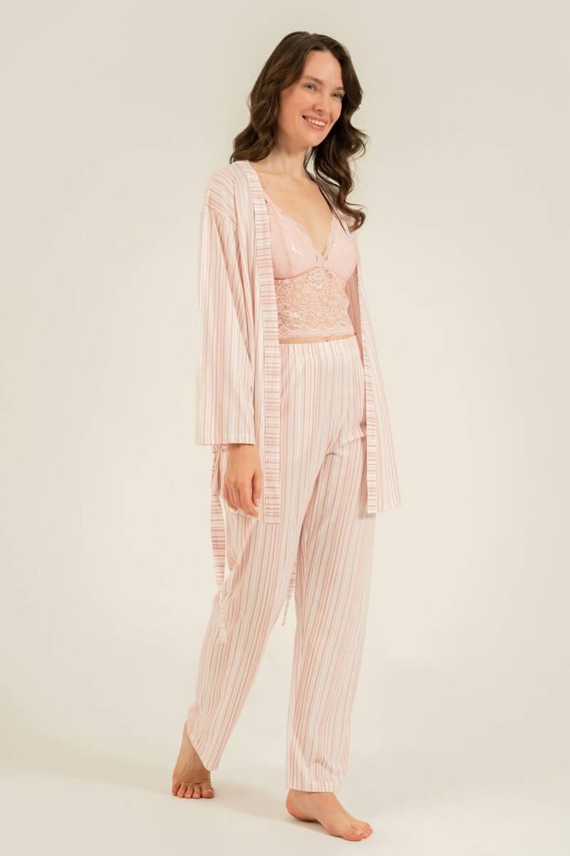 Arnetta Kadın Pamuklu Pembe Braletli Pijama Takımı AR3756-S-V1 - 2