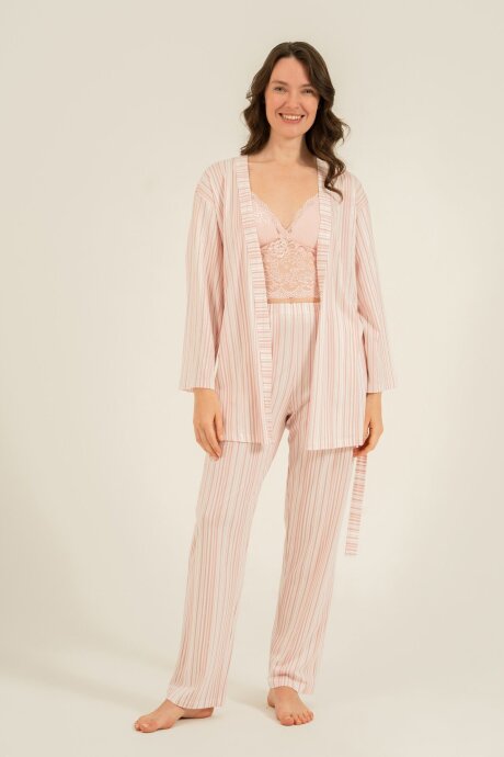 Arnetta Kadın Pamuklu Pembe Braletli Pijama Takımı AR3756-S-V1 - 7