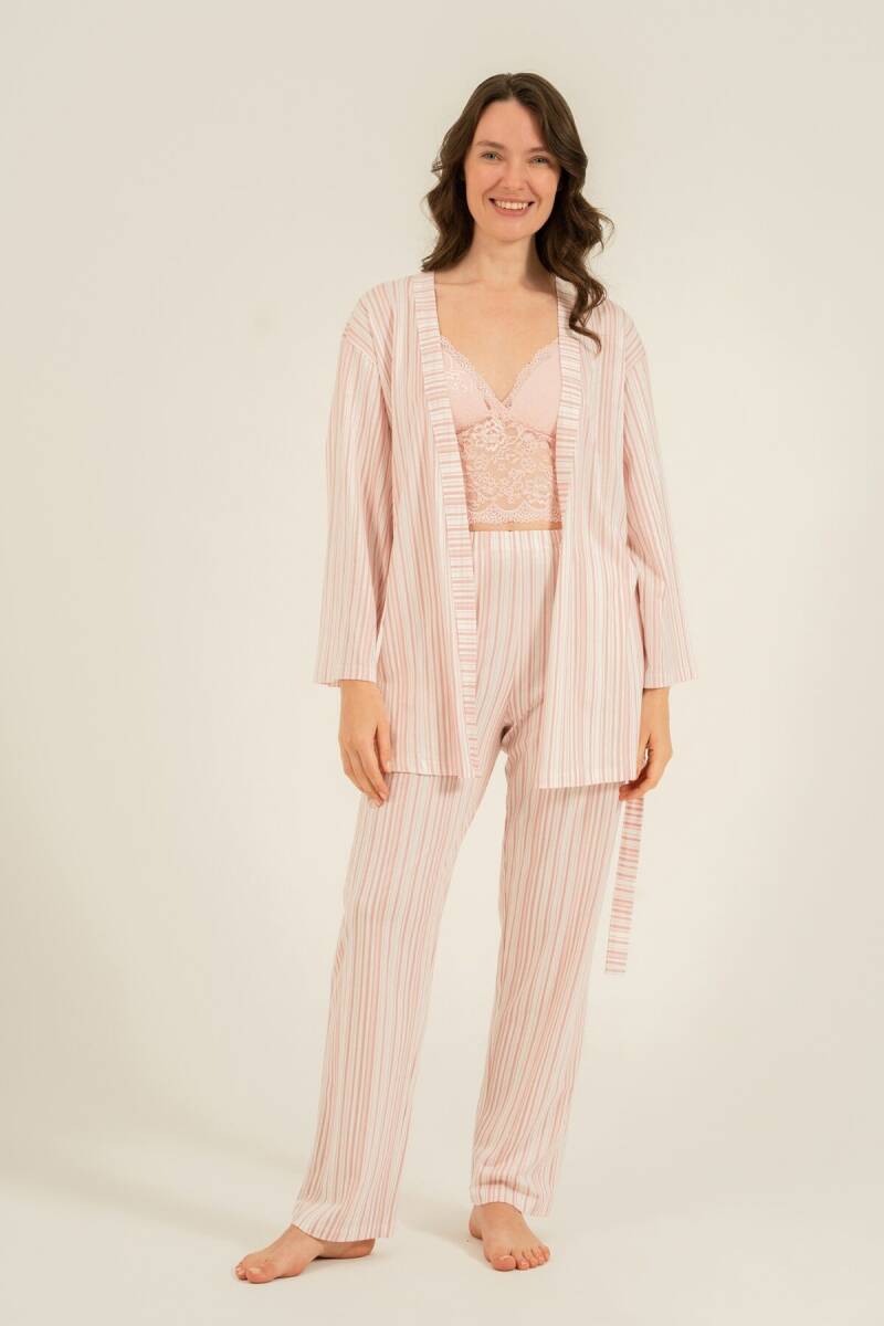 Arnetta Kadın Pamuklu Pembe Braletli Pijama Takımı AR3756-S-V1 - 7