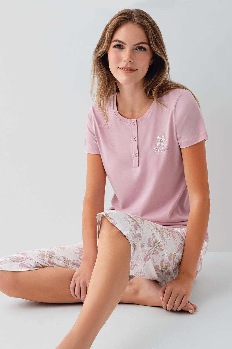 Arnetta Kadın Pembe Kapri Takım