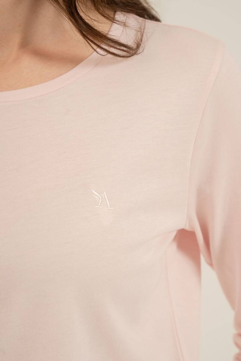 Arnetta Kadın Pamuklu Pembe Uzun Kol Pijama Takım AR3753-S-V1 - 3