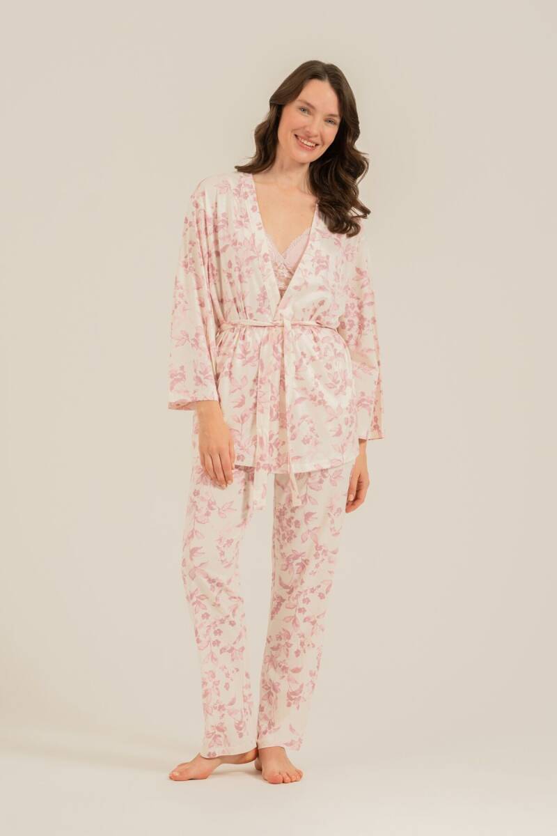 Arnetta Kadın Pamuklu Roses Krem Braletli Pembe Pijama Takımı AR3746-S-V1 - 8