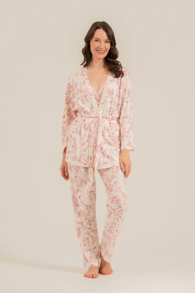 Arnetta Kadın Pamuklu Roses Krem Braletli Pembe Pijama Takımı AR3746-S-V1 - 3