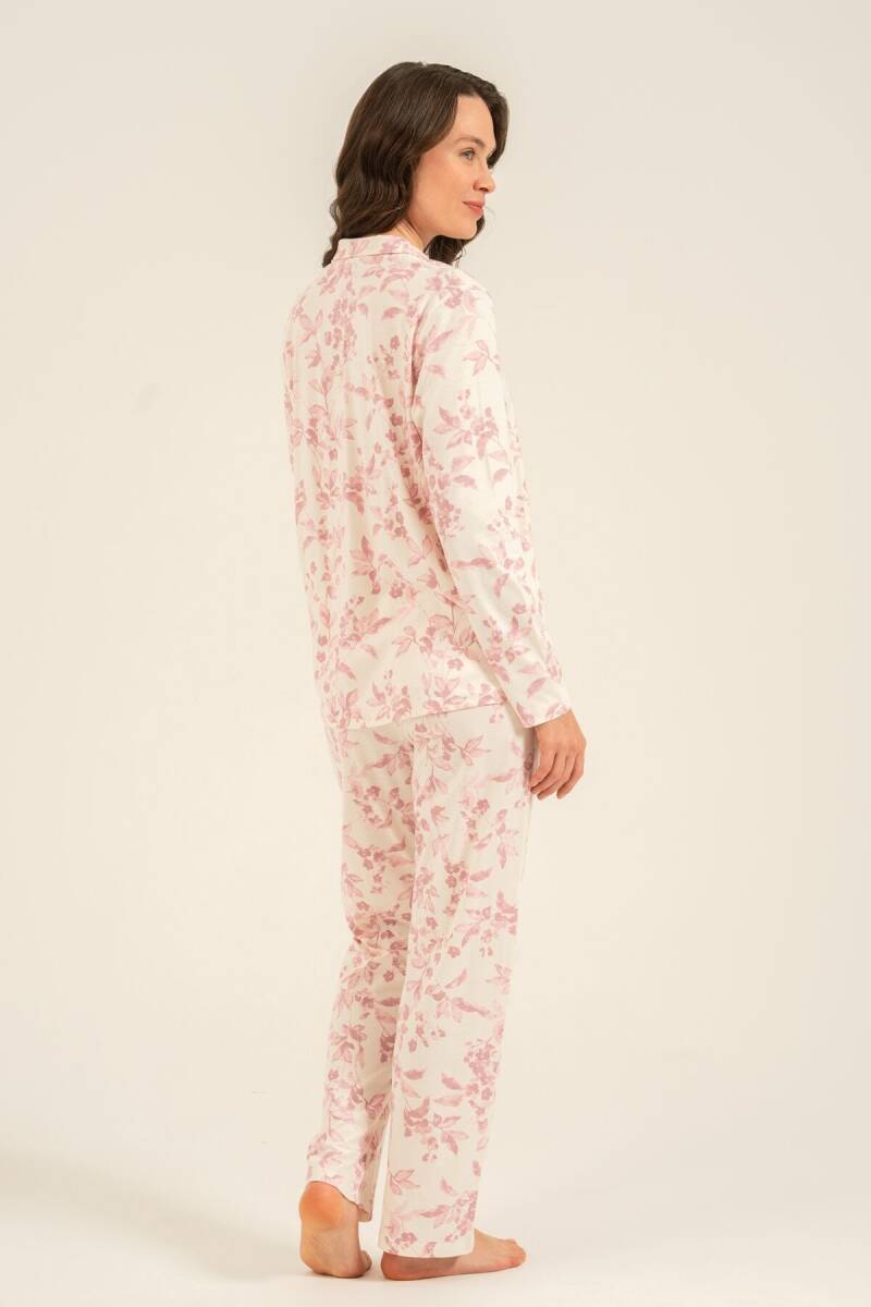 Arnetta Kadın Pamuklu Roses Krem Gömlek Pijama Takımı AR3745-S-V1 - 4
