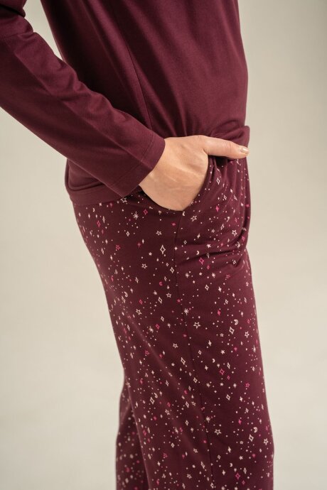 Arnetta Kadın Pamuklu Shine Bright Little Star Mor Uzun Kol Pijama Takım AR3775-S-V1 - 6