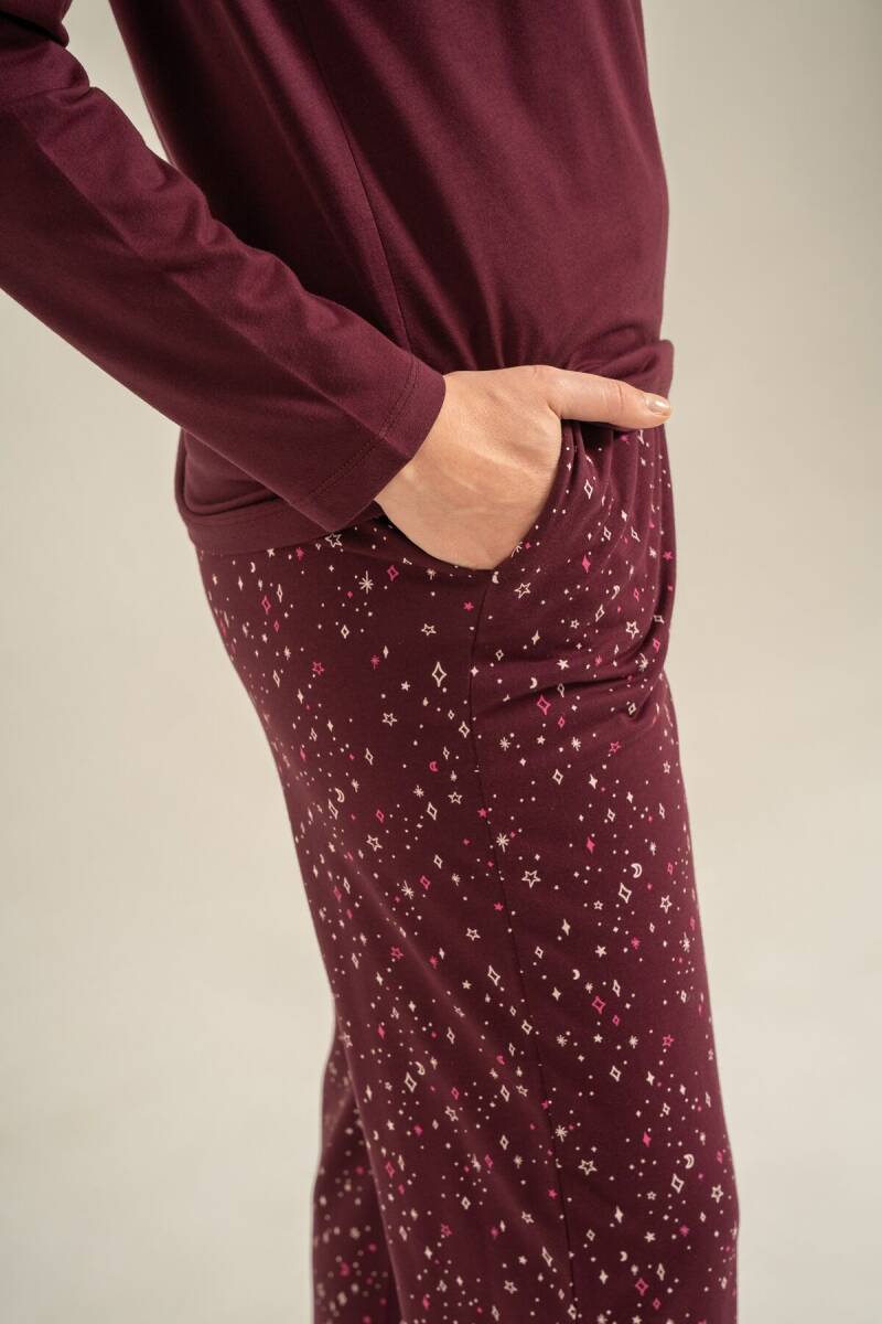 Arnetta Kadın Pamuklu Shine Bright Little Star Mor Uzun Kol Pijama Takım AR3775-S-V1 - 6
