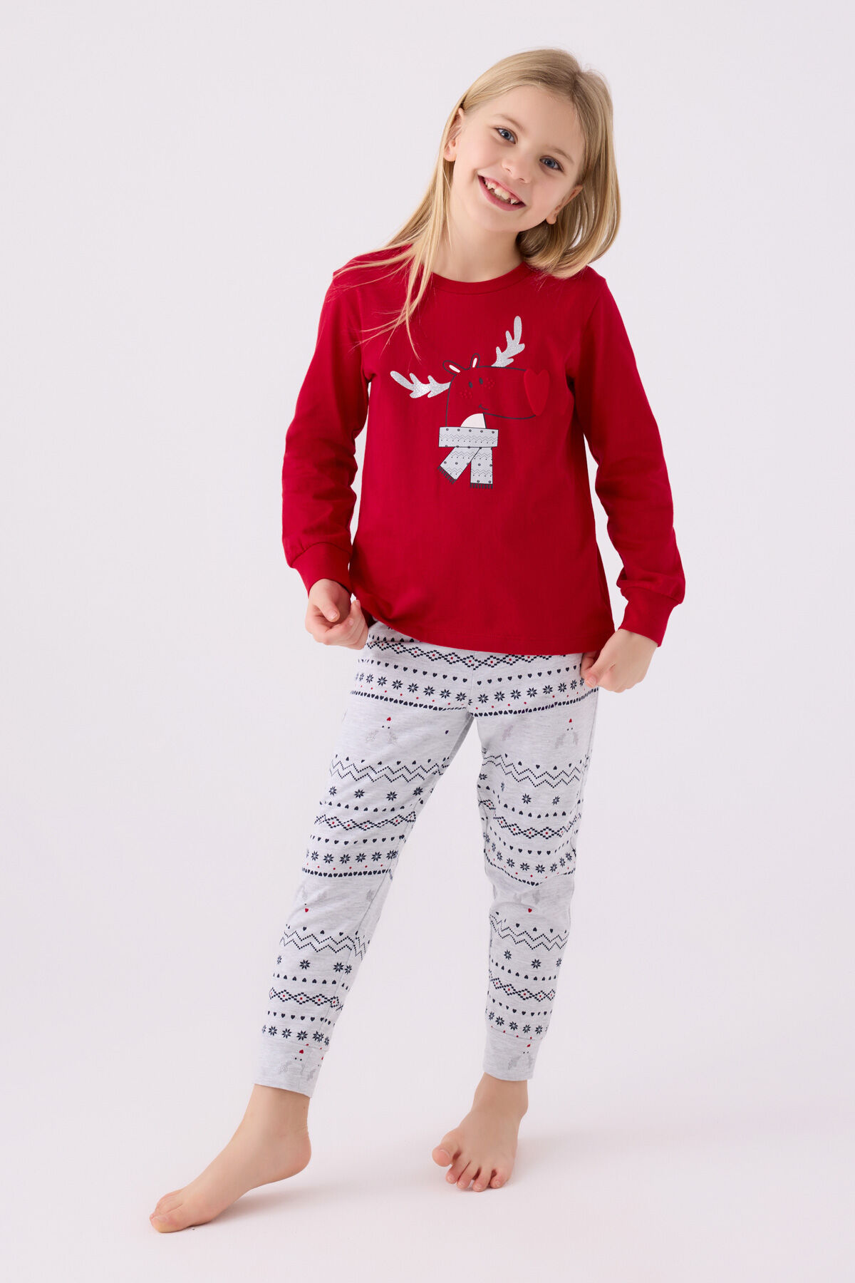 Arnetta Kız Çocuk Kırmızı Pijama Takımı